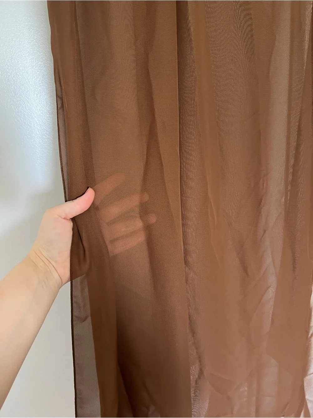 Brown chiffon shawl shoulder wrap- sheer shawl for formal dress wedding guest - Picture 3 of 4